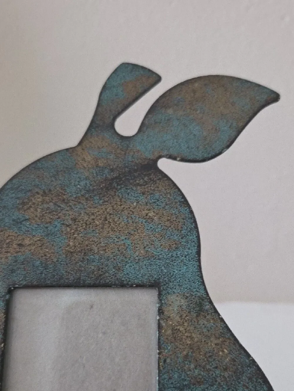 Rustic Teal and Bronze Pear-Shaped Photo Frame